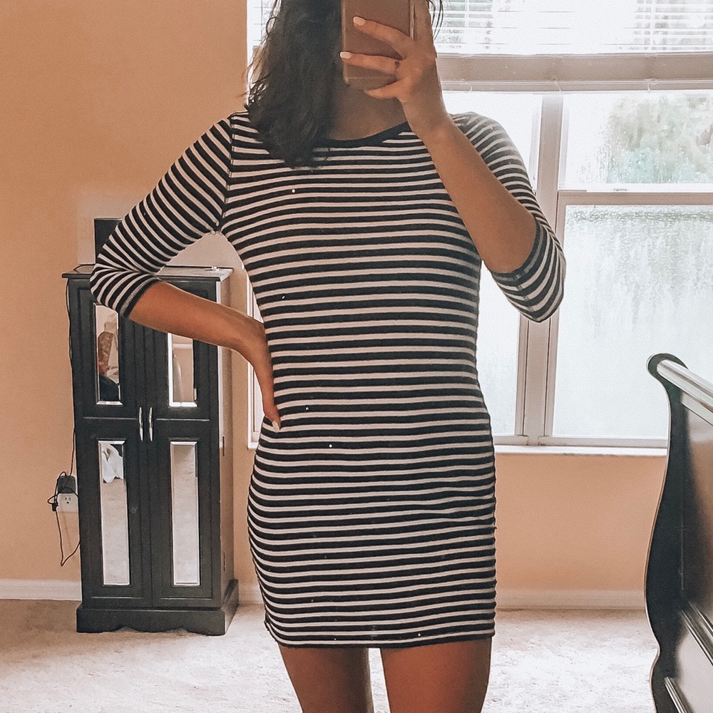 Striped Sequined Dress